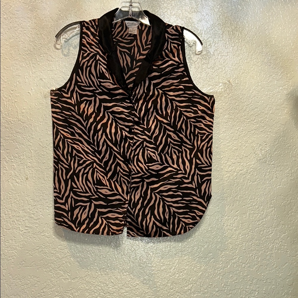 Stylish Zebra Print Sleeveless Top